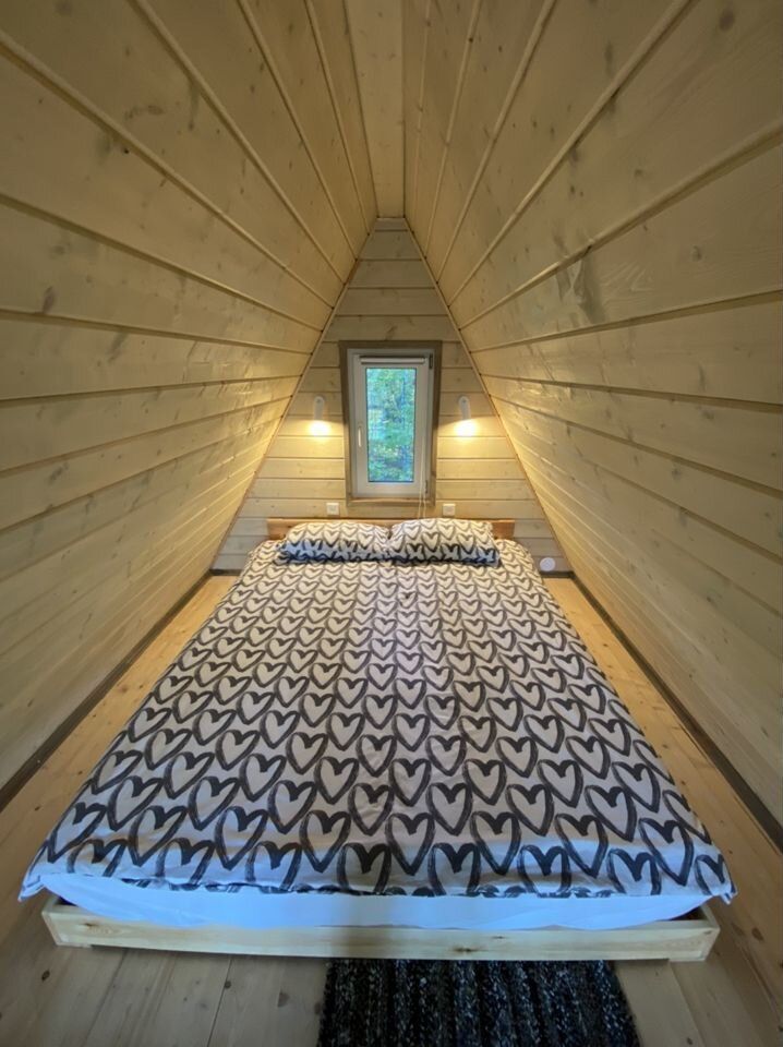 A-frame дом на берегу озера 