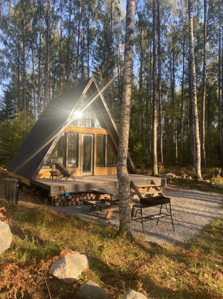 A-frame дом на берегу озера 