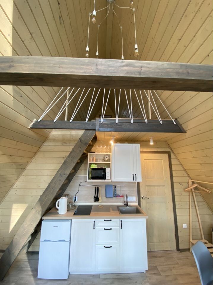 A-frame дом на берегу озера 